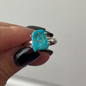 Sterling Silver Rough Turquoise Ring